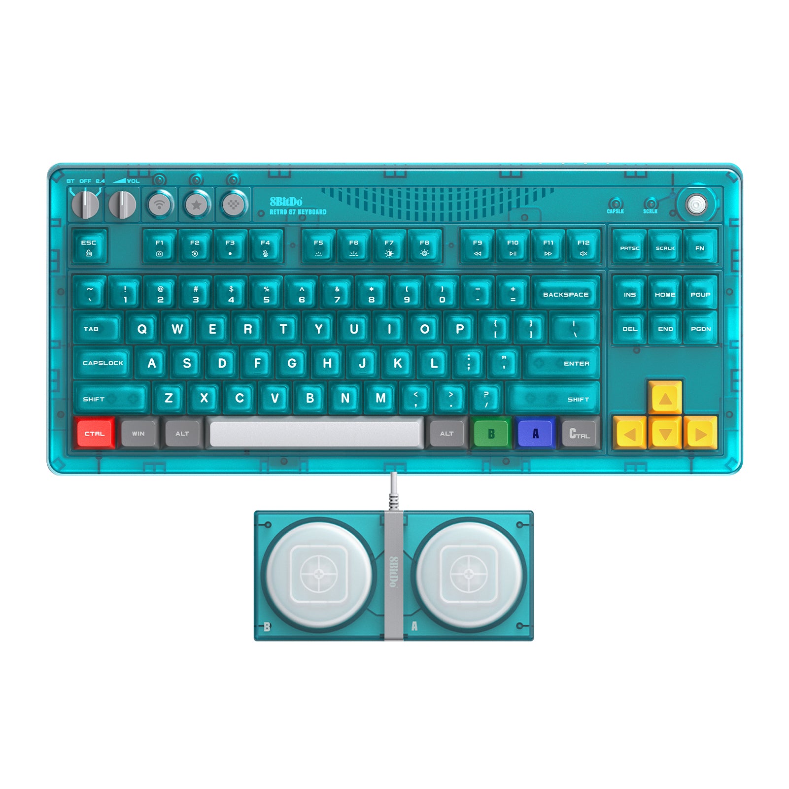 8BitDo Retro Mechanical Keyboard Clear Blue Edition (Clavier Qwerty 87 touches - DISPOSITION ANSI / ANSI LAYOUT)
