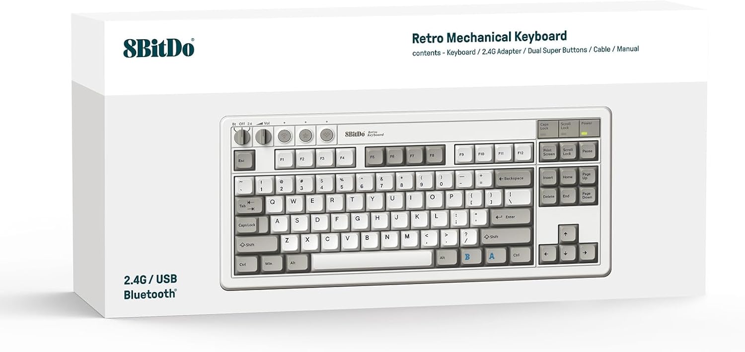 8BitDo Retro Mechanical Keyboard M Edition (Clavier Qwerty 87 touches - DISPOSITION ANSI / ANSI LAYOUT) - Claviers - 8Bitdo - Shop Just for Games