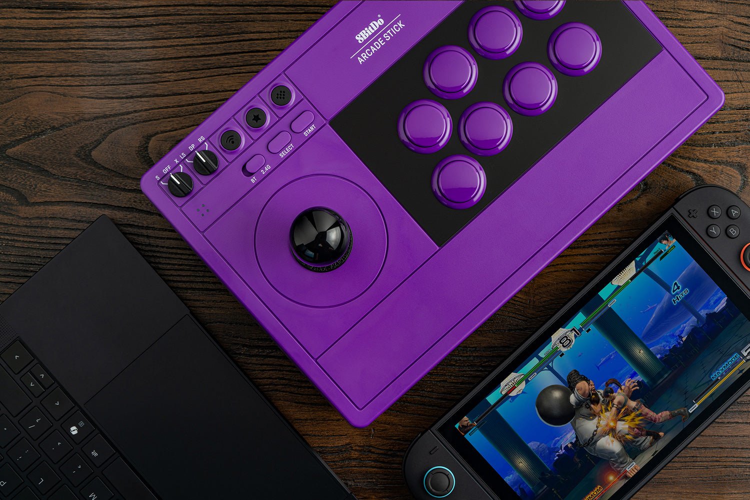 8Bitdo Arcade Stick Purple Edition - Nintendo Switch 1 & 2 - PC Windows - Manettes - 8Bitdo - Shop Just for Games