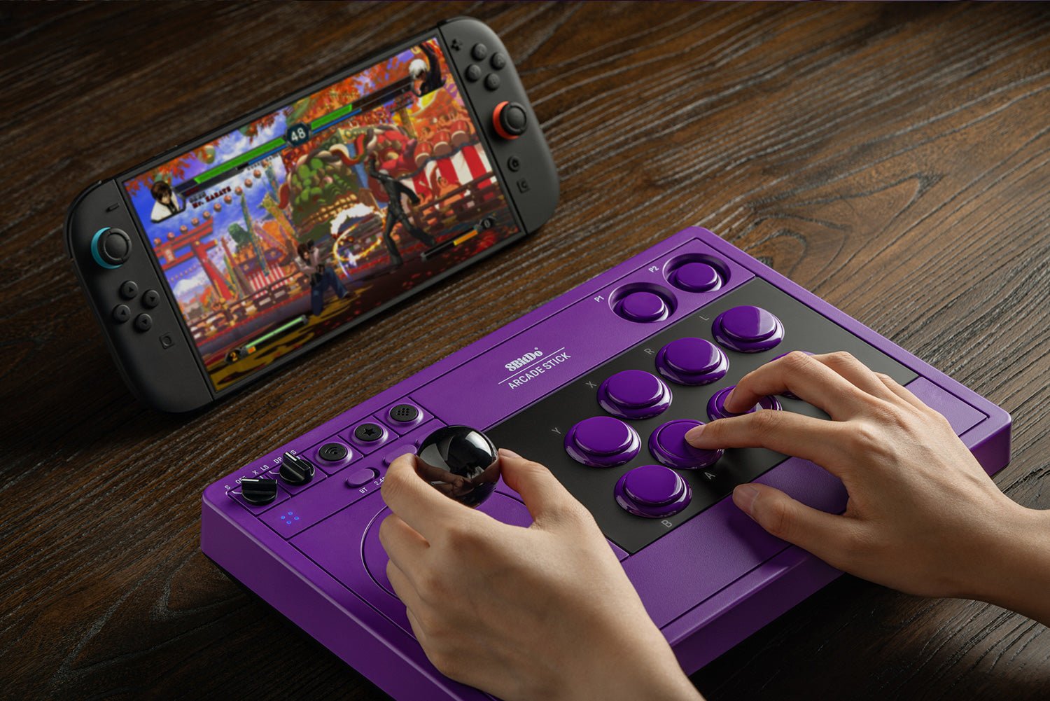 8Bitdo Arcade Stick Purple Edition - Nintendo Switch 1 & 2 - PC Windows - Manettes - 8Bitdo - Shop Just for Games