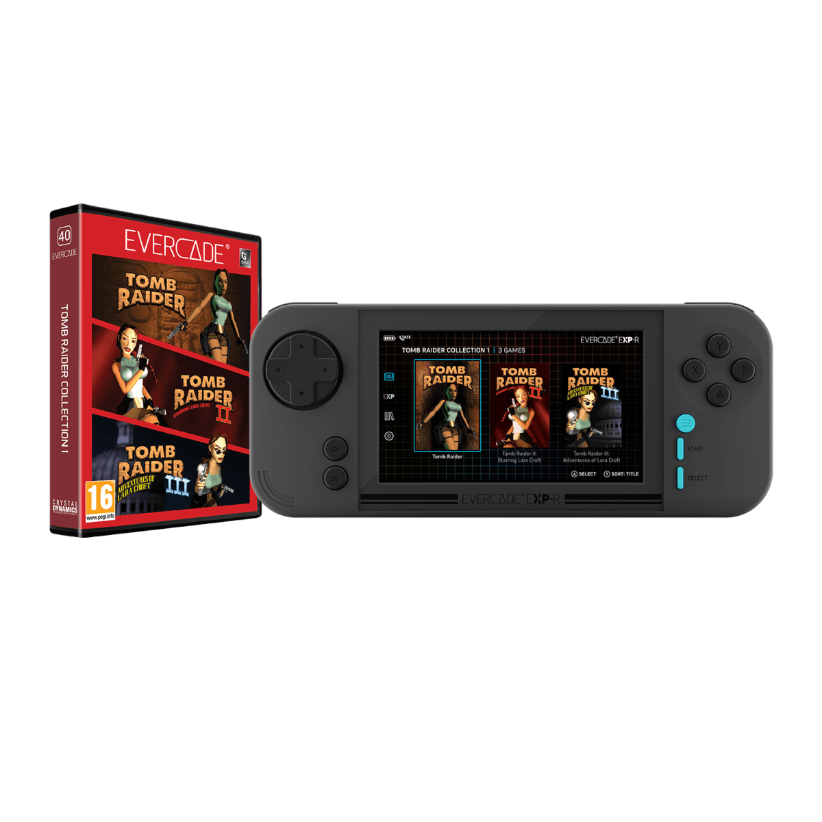 Console Portable Evercade EXP - R + Tomb Raider 1 - 2 - 3 - Console portable - Evercade - Shop Just for Games