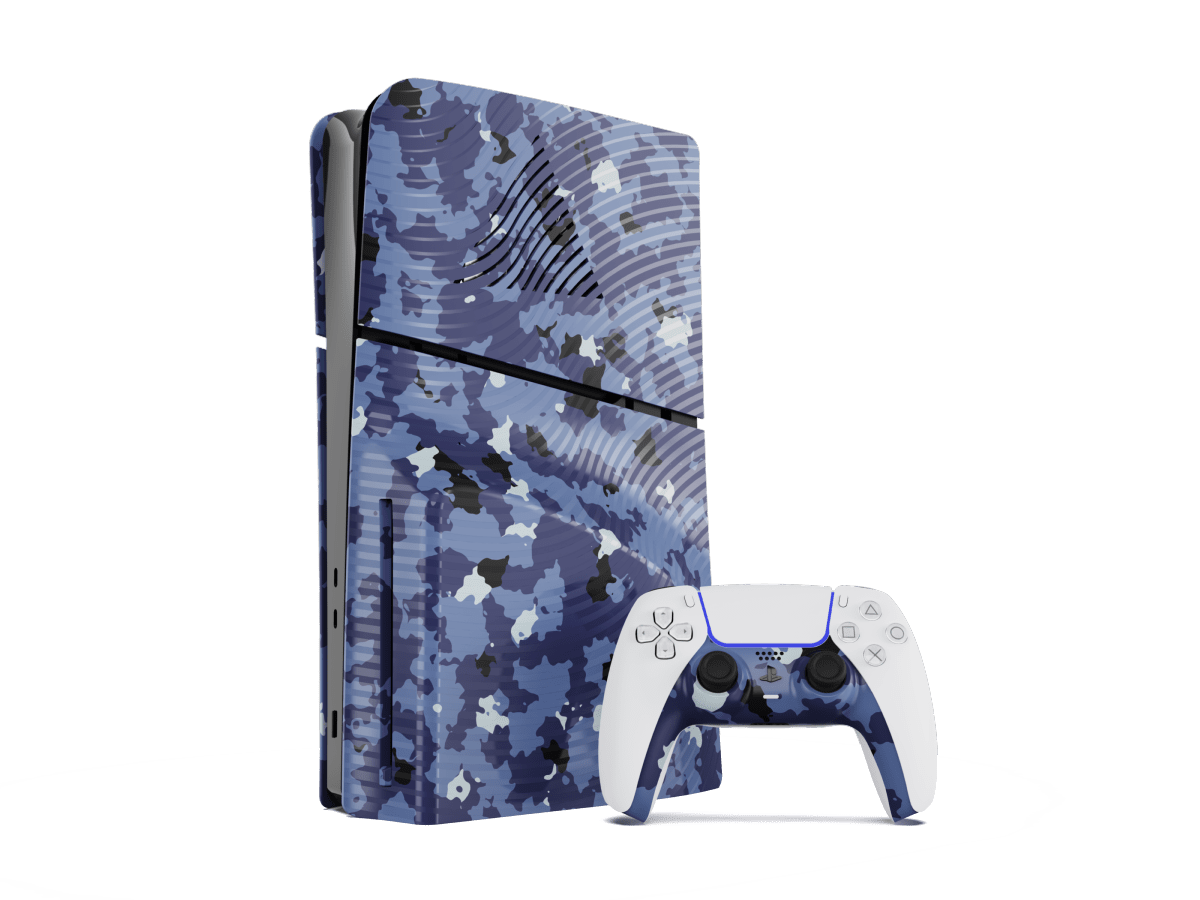 PlayStation 5 SLIM BLUE WAVE CAMO FACEPLATES KIT (Faceplates + Controller Faceplates Camo Blue) - Accessoires - MAXX TECH - Shop Just for Games
