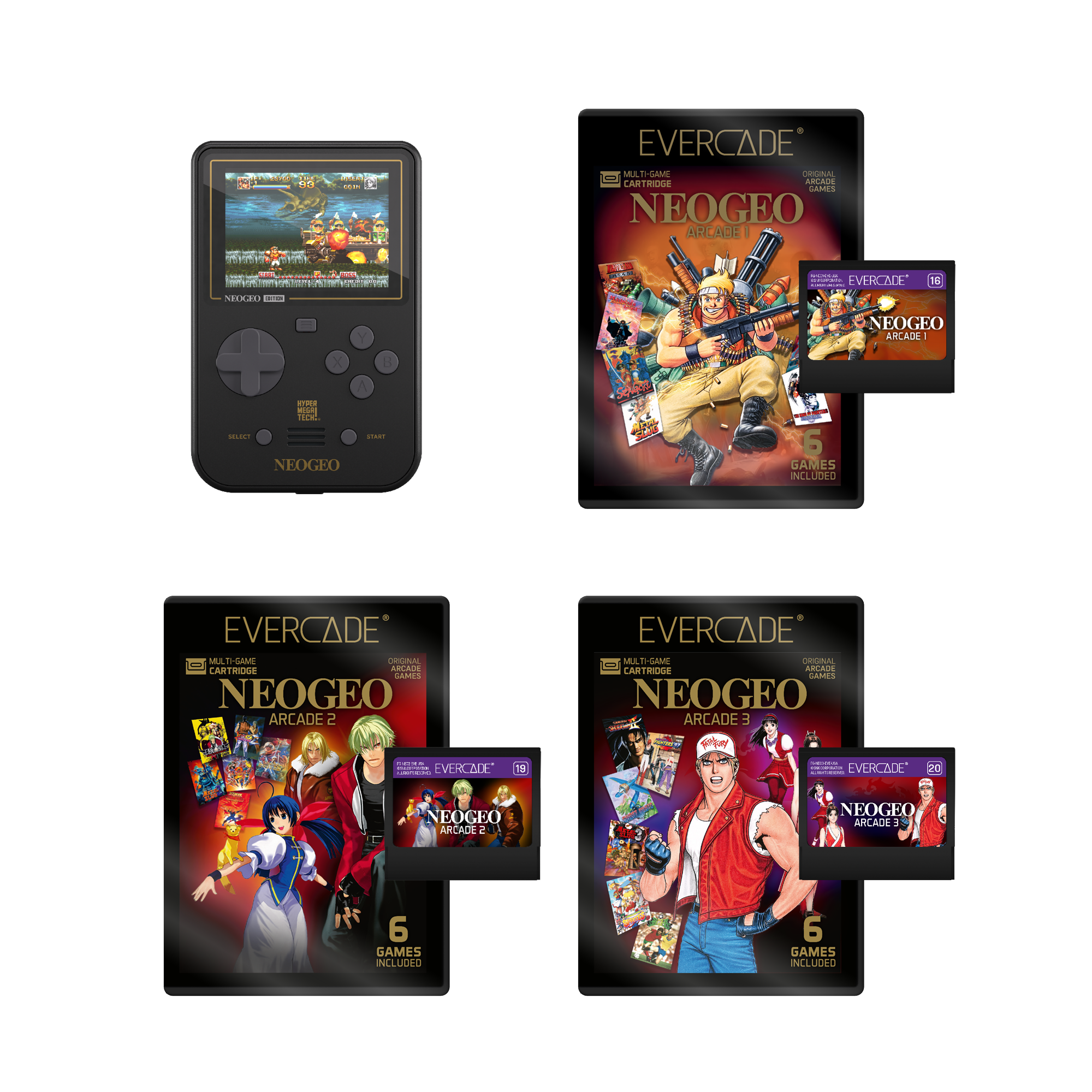 Super Pocket NeoGeo Bundle (Console + 3 Exclusive Black Cards)