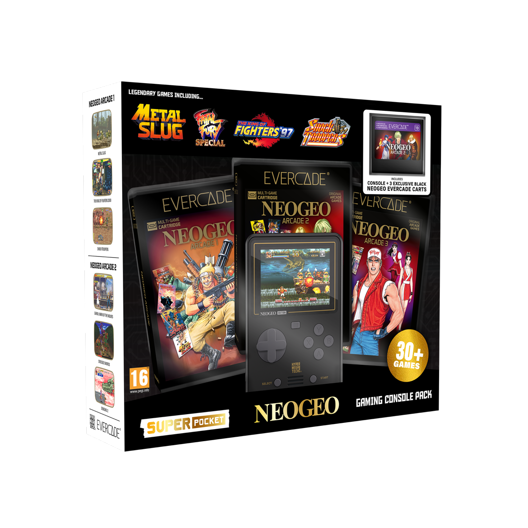 Super Pocket NeoGeo Bundle (Console + 3 Exclusive Black Cards)