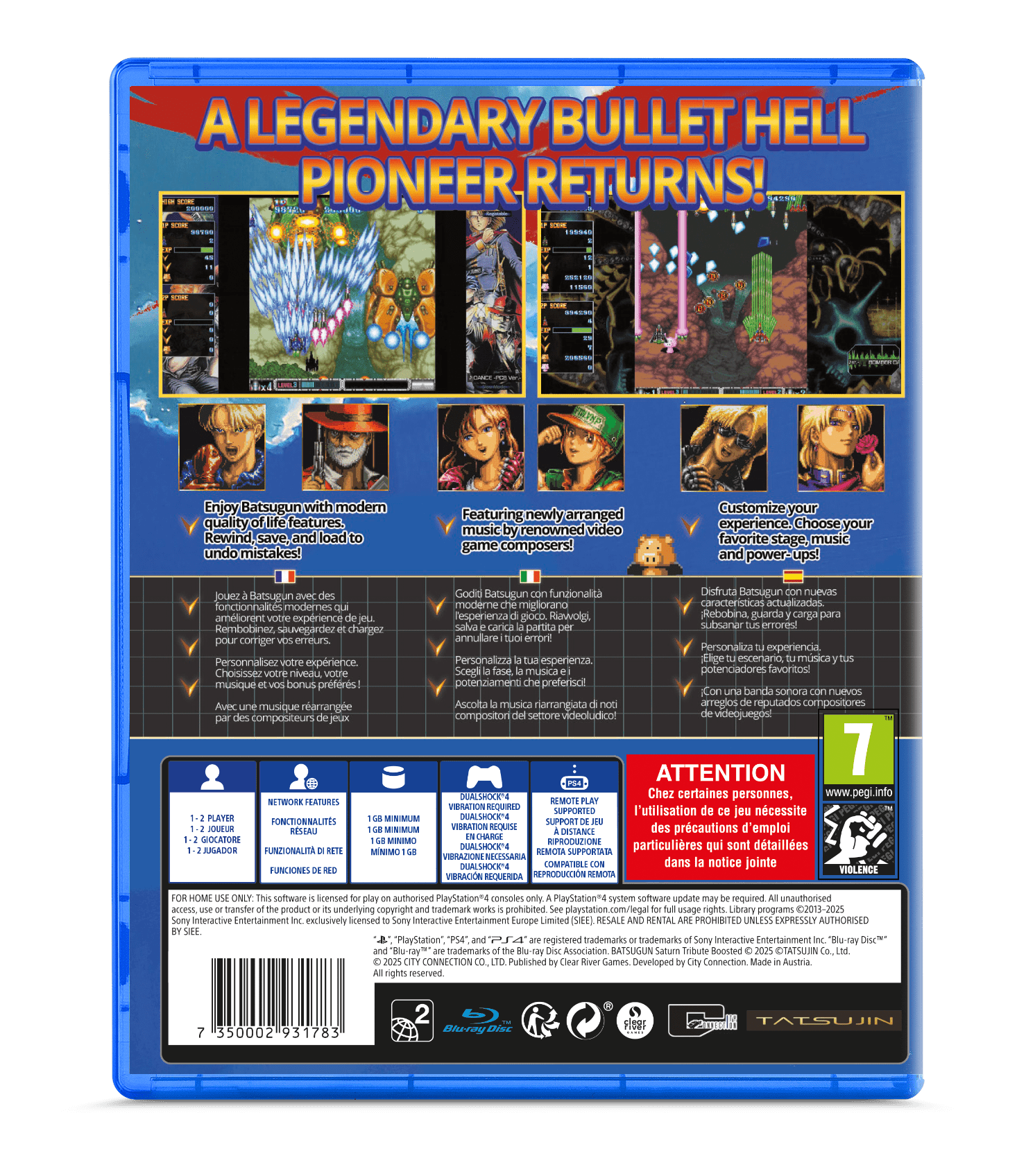 BATSUGUN Saturn Tribute Boosted PS4 - Jeux Vidéo Physique - Clear River Games - Shop Just for Games