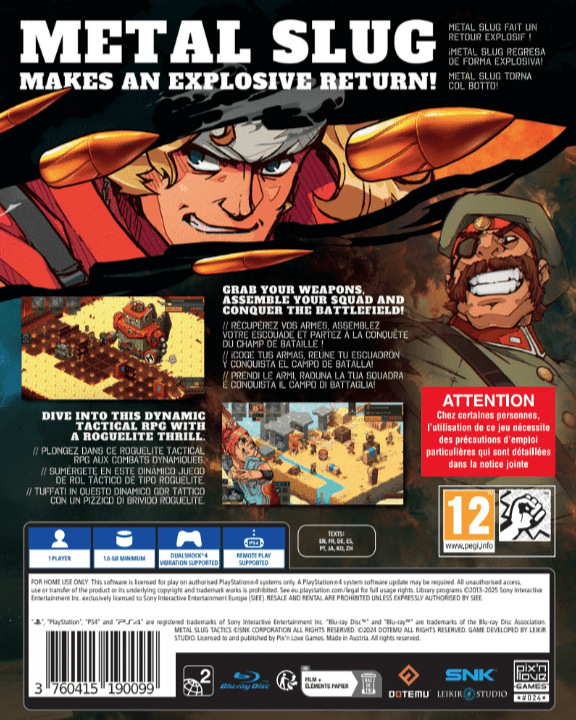 Metal Slug Tactics PS4 - Jeux Vidéo Physique - PIX'N LOVE GAMES - Shop Just for Games