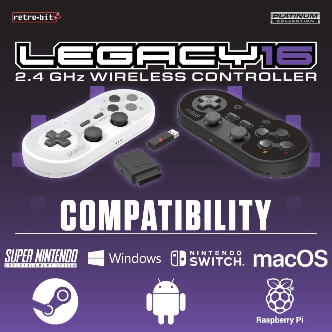 Retro - Bit Legacy 16 sans fil & USB - Grise (Dongles USB & SNES inclus) - Manettes - retro - bit - Shop Just for Games