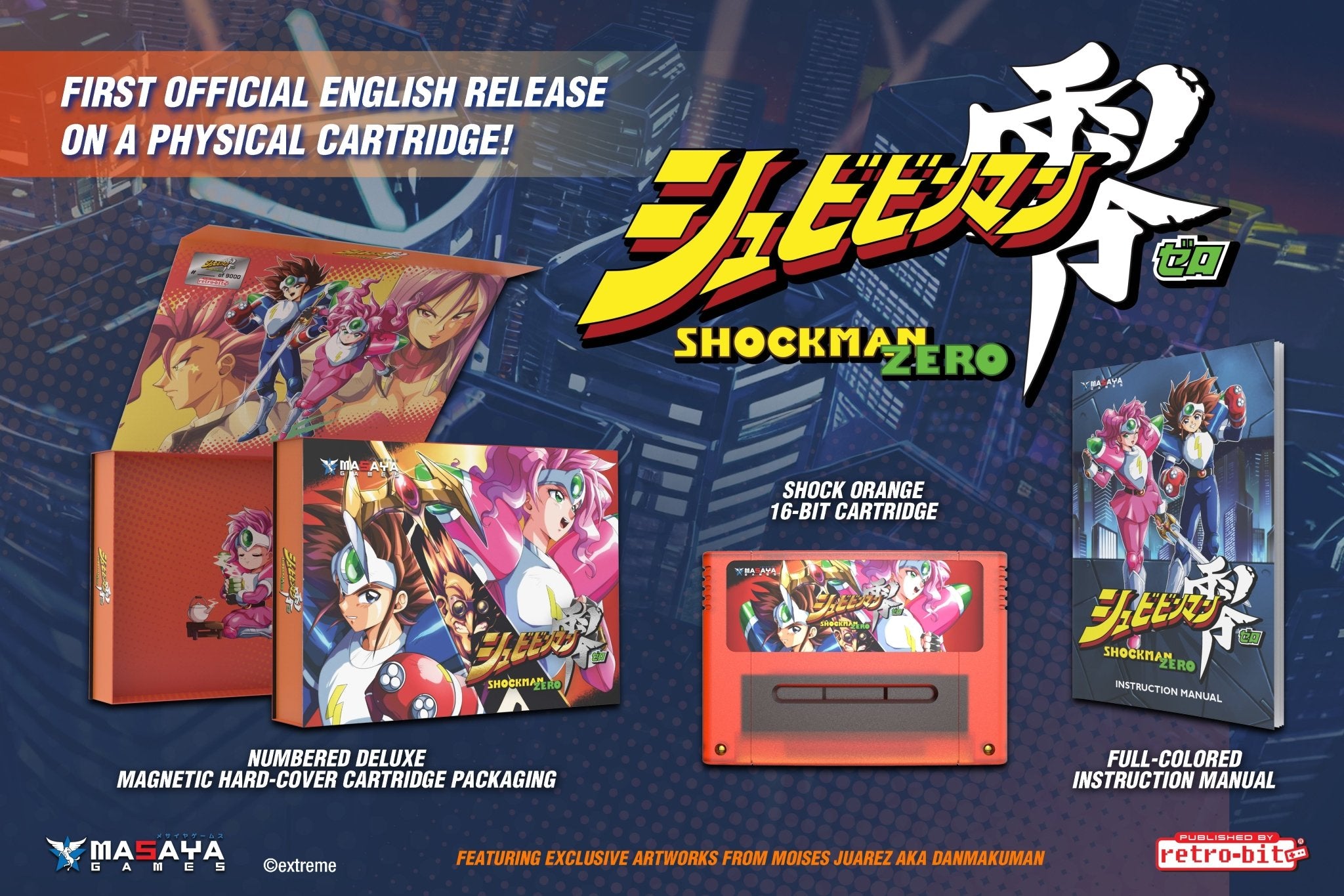Shockman Zero Collectors Edition SNES PAL (Schibibinman Zero) - Cartouche PAL Super Nintendo - Retro - bit Publishing - Jeux Rétro - retro - bit - Shop Just for Games