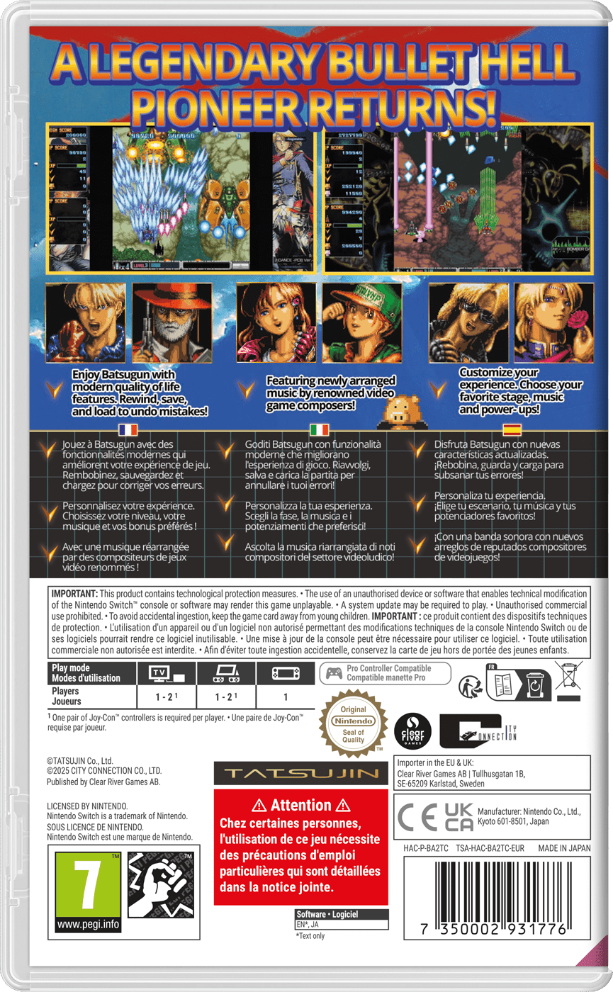 BATSUGUN Saturn Tribute Boosted Deluxe Edition Switch - Jeux Vidéo Physique - Clear River Games - Shop Just for Games