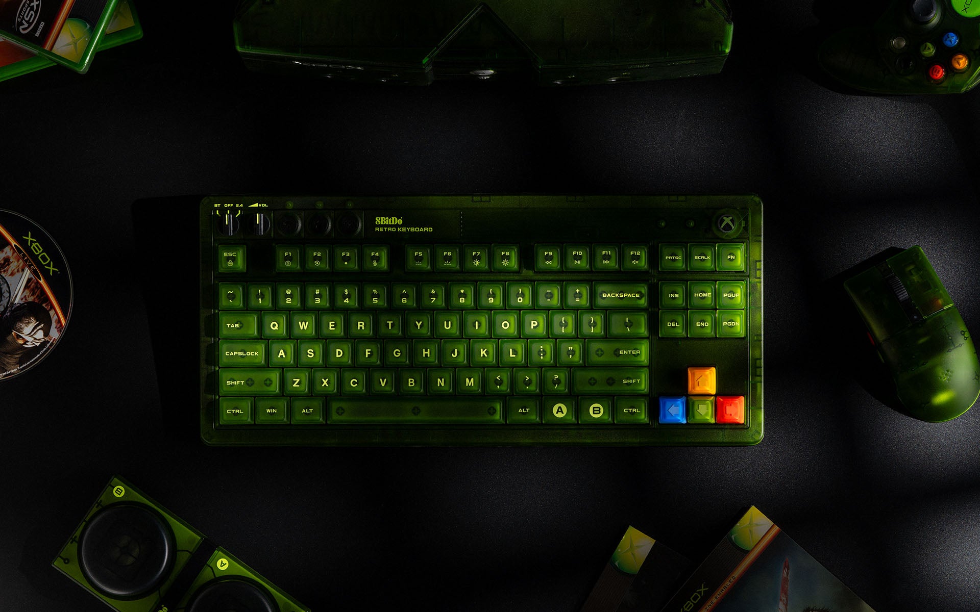 8BitDo Retro Mechanical Keyboard Xbox Edition (Clavier Qwerty 87 touches - DISPOSITION ANSI / ANSI LAYOUT)