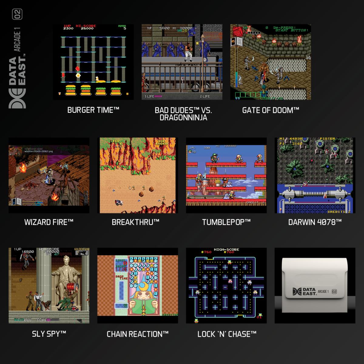 Blaze Evercade - Data East Arcade Collection 1 - Cartouche Arcade n°2 - Jeux Rétro - Evercade - Shop Just for Games