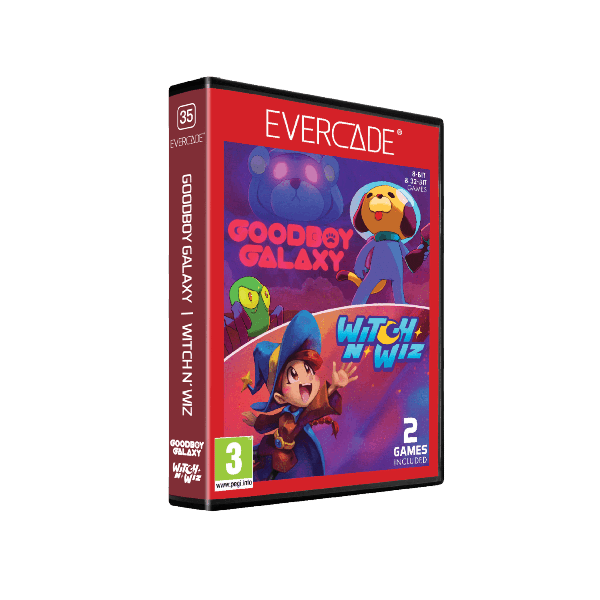 Evercade - Goodboy Galazy & Witch N' Wiz - Cartouche n° 35 - Jeux Rétro - Evercade - Shop Just for Games