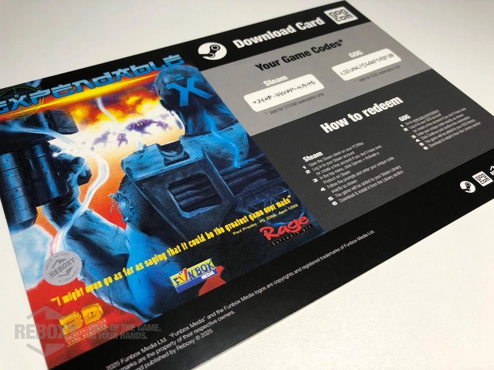 Expendable PC Edition Reboxy Classic (CD - Rom +Steam + GOG) - Jeux Vidéo Physique - Funbox - Shop Just for Games