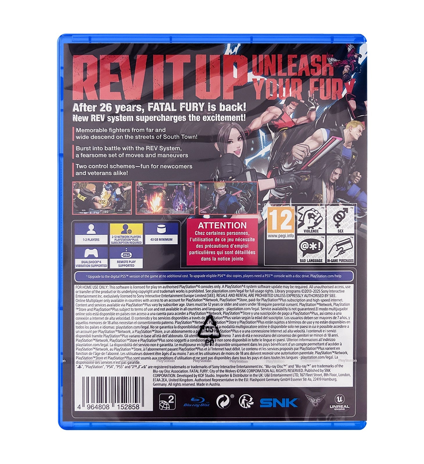 FATAL FURY City of the Wolves Special Edition PS4 - Jeux Vidéo Physique - SNK - Shop Just for Games