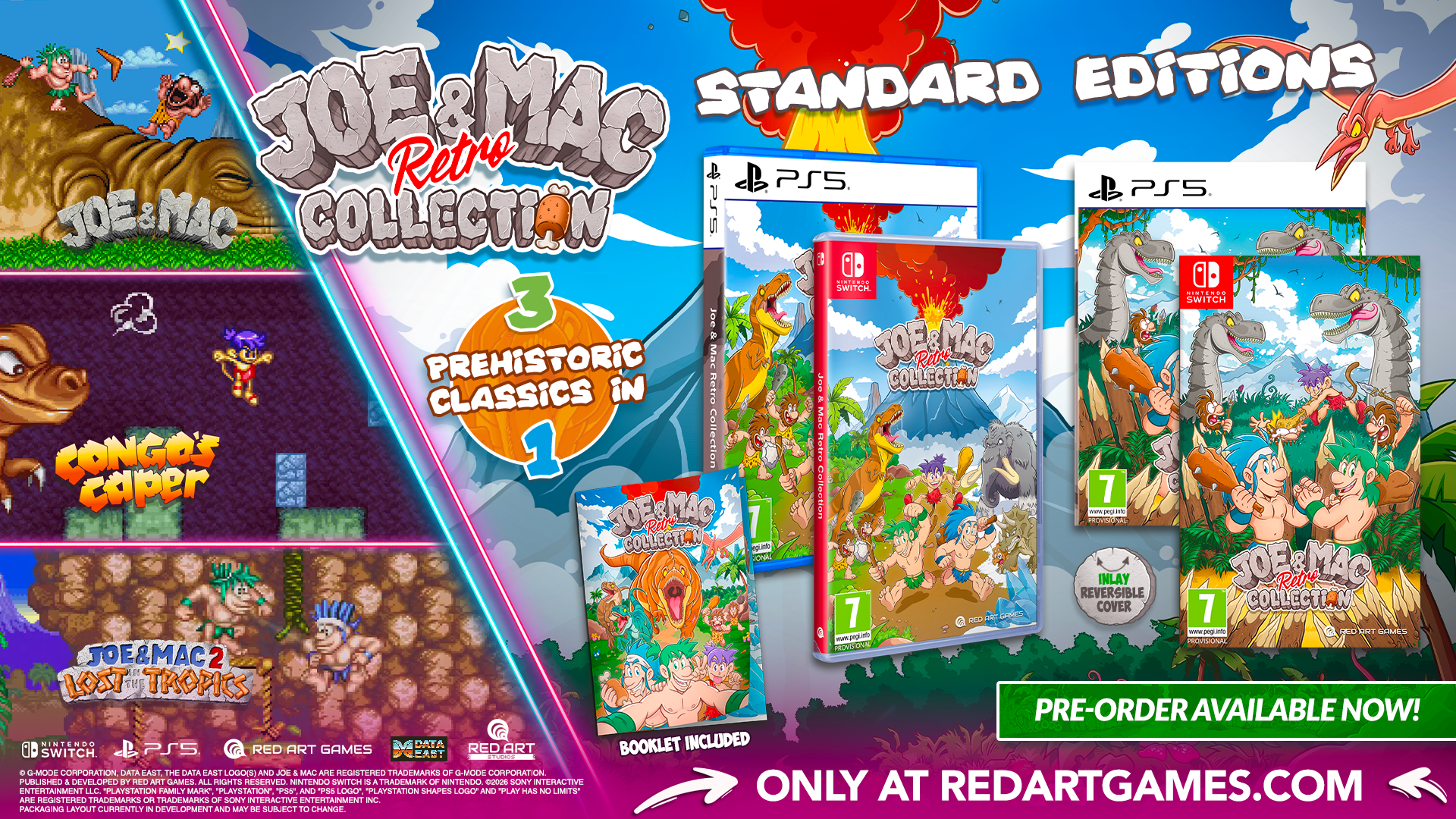 Joe & Mac Retro Collection PS5 - Jeux Vidéo Physique - Red Art Games - Shop Just for Games