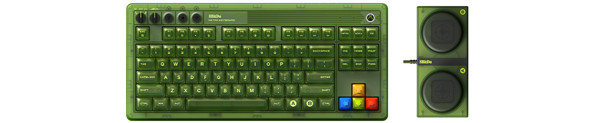 8BitDo Retro Mechanical Keyboard Xbox Edition (Clavier Qwerty 87 touches - DISPOSITION ANSI / ANSI LAYOUT)