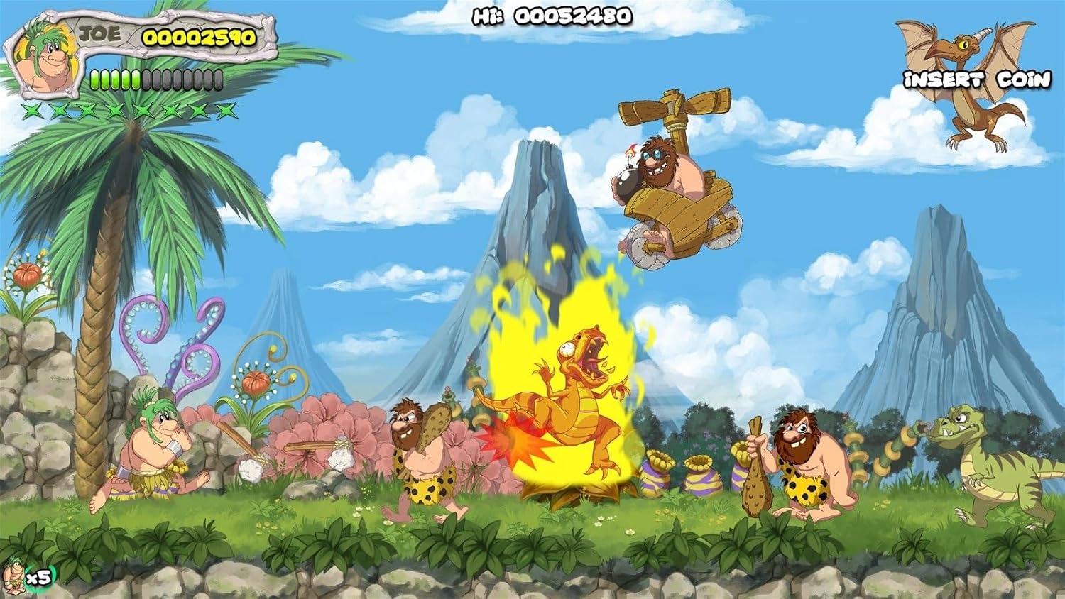 New Joe and Mac : Caveman Ninja - T - Rex Edition PS4 - Jeux Vidéo Physique - MICROIDS - Shop Just for Games