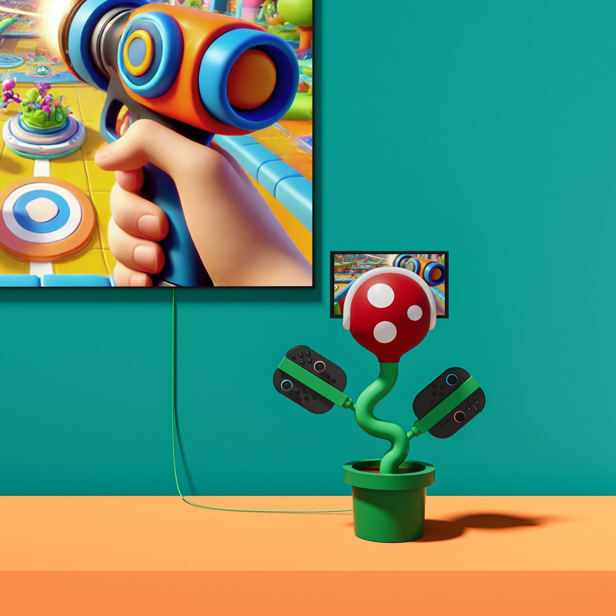Plante Piranha pour Switch 2 - All-in-One Screen Casting & Station de Charge - Câbles et Chargeurs - Powkong - Shop Just for Games