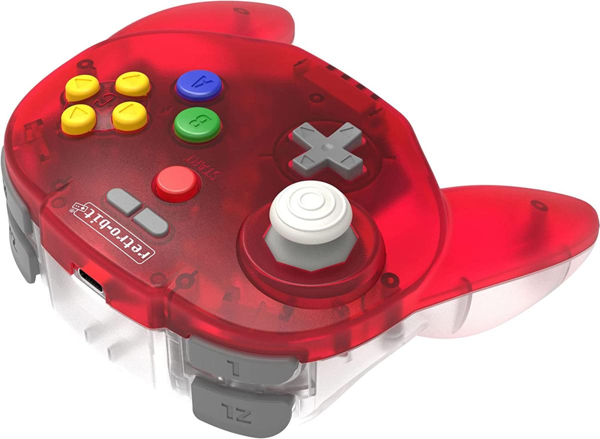 Retro - Bit Tribute 64 2.4GHz Manette sans Fil pour Nintendo 64/Switch/PC/Mac Clear Red - Manettes - retro - bit - Shop Just for Games
