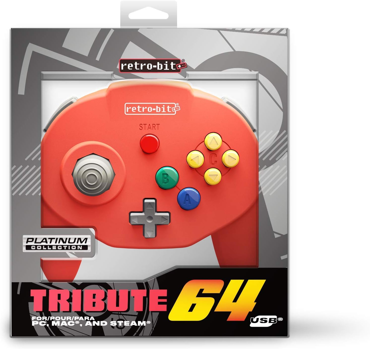 Retrobit - Tribute 64 USB Wired Controller - Red - Manettes - retro-bit - Shop Just for Games