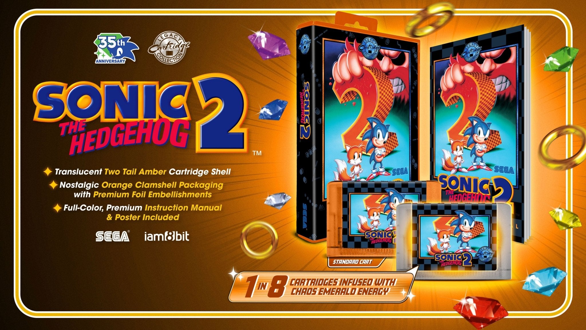 Sonic the Hedgehog 2 - 35th Anniversary Legacy Collection - Cartouche GENESIS NTSC - iam8bit - Jeux Rétro - iam8bit - Shop Just for Games