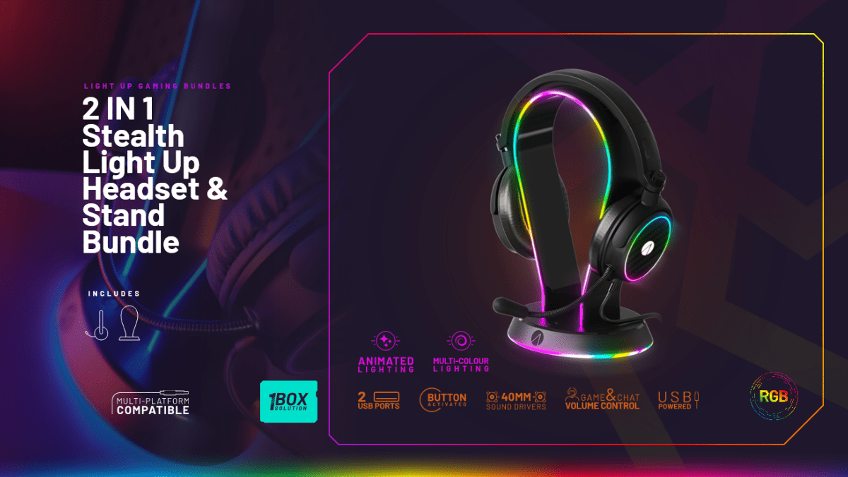 Stealth Light Up Headset & Stand Bundle (Support 2 en 1 Casque) - Casque - Stealth - Shop Just for Games