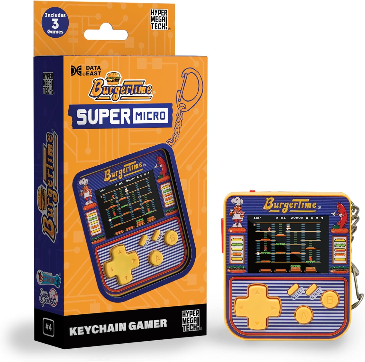 Super Micro Data East Burger Time Porte Clefs Gamer - Console portable - Evercade - Shop Just for Games