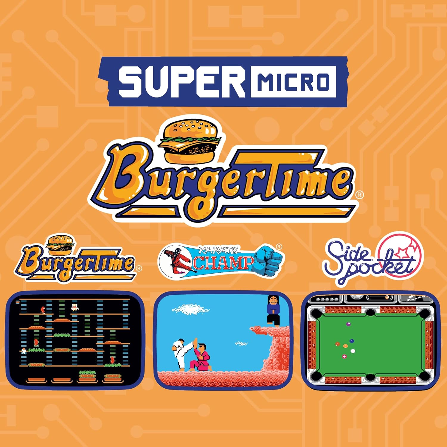 Super Micro Data East Burger Time Porte Clefs Gamer - Console portable - Evercade - Shop Just for Games