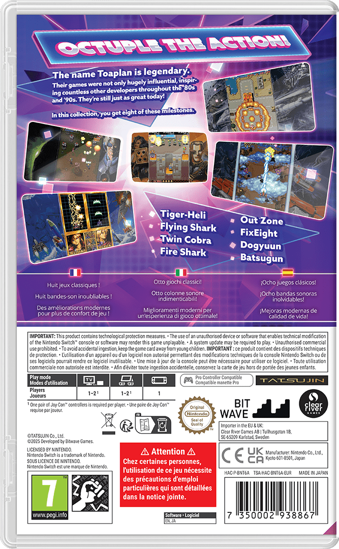 Toaplan Arcade Collection Vol 1 SWITCH - Jeux Vidéo Physique - Clear River Games - Shop Just for Games