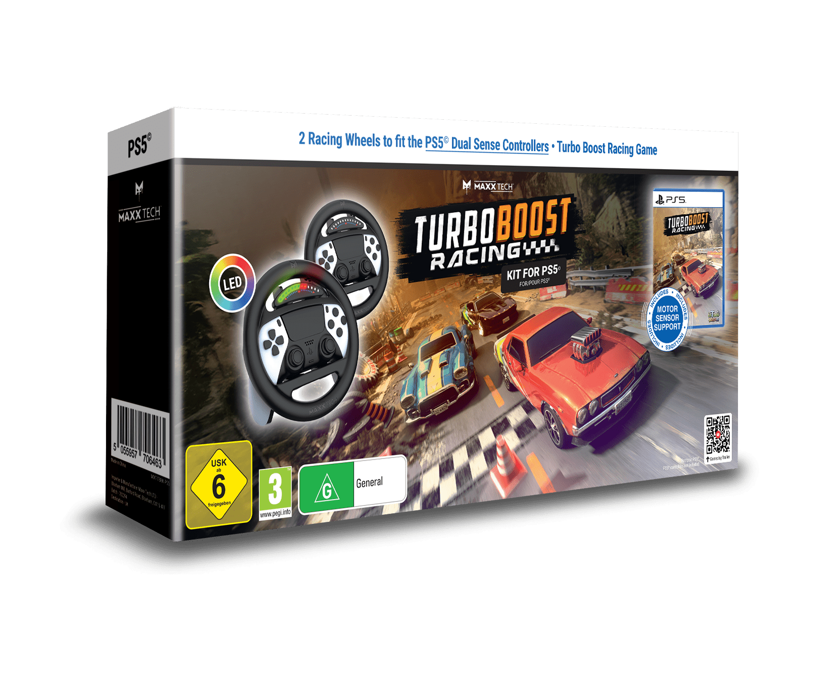 Turbo Booster Racing Kit (volants + jeu) PS5 - Jeux Vidéo Physique - MAXX TECH - Shop Just for Games