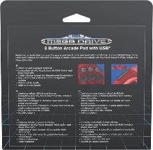 Retrobit - SEGA Mega Drive manette Crimson Red filaire 8 boutons - Connexion USB