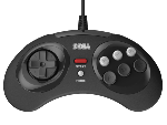 Retrobit - SEGA Mega Drive manette filaire 6 boutons - Connexion d'origine - Noire