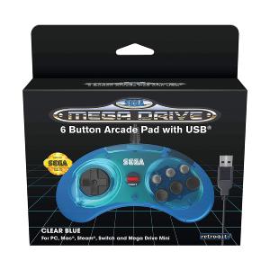 Retrobit - SEGA Mega Drive 6-button USB SEGA Megadrive Mini - Blue