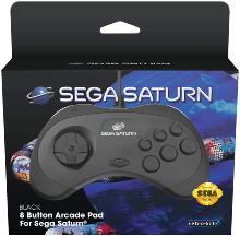 Retrobit - SEGA Saturn manette filaire 8 boutons - Connexion d'origine - Noire