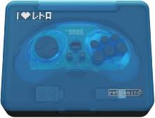 Retrobit - Sega Mega Drive Manette 8 boutons bleue sans fil 2.4Ghz - Dongle USB/Port d'Origine