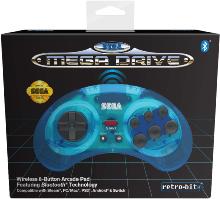 Retrobit - Sega Mega Drive manette 8 boutons sans fil Bluetooth Bleue