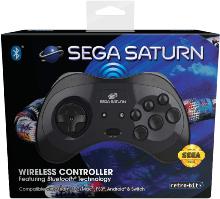 Retrobit - Sega Saturn Manette 8 boutons sans fil Bluetooth Noire