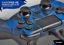 GamePad filaire Camo bleu pour PS4 - Snakebyte