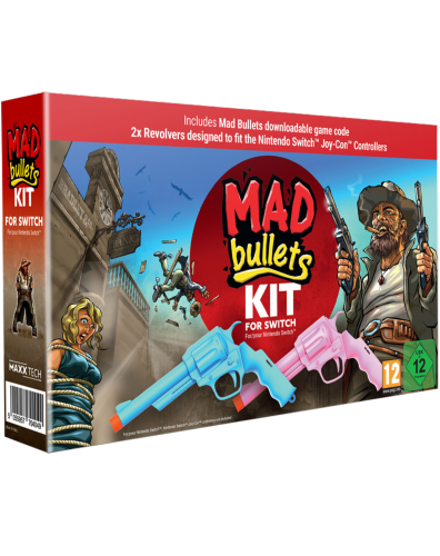 Mad Bullets Bundle 2 Revolvers + Jeu Nintendo SWITCH (CODE DE TÉLÉCHARGEMENT)