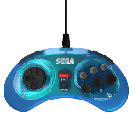 Retrobit - SEGA Mega Drive manette filaire 6 boutons - Connexion d'origine - Bleue