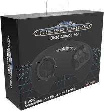 Retro-Bit Big6 - manette filaire pour Mega Drive & Genesis Black