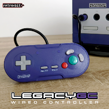 Retrobit - LegacyGC Manette Filaire pour Nintendo Gamecube Indigo Blue - Connexion d'origine