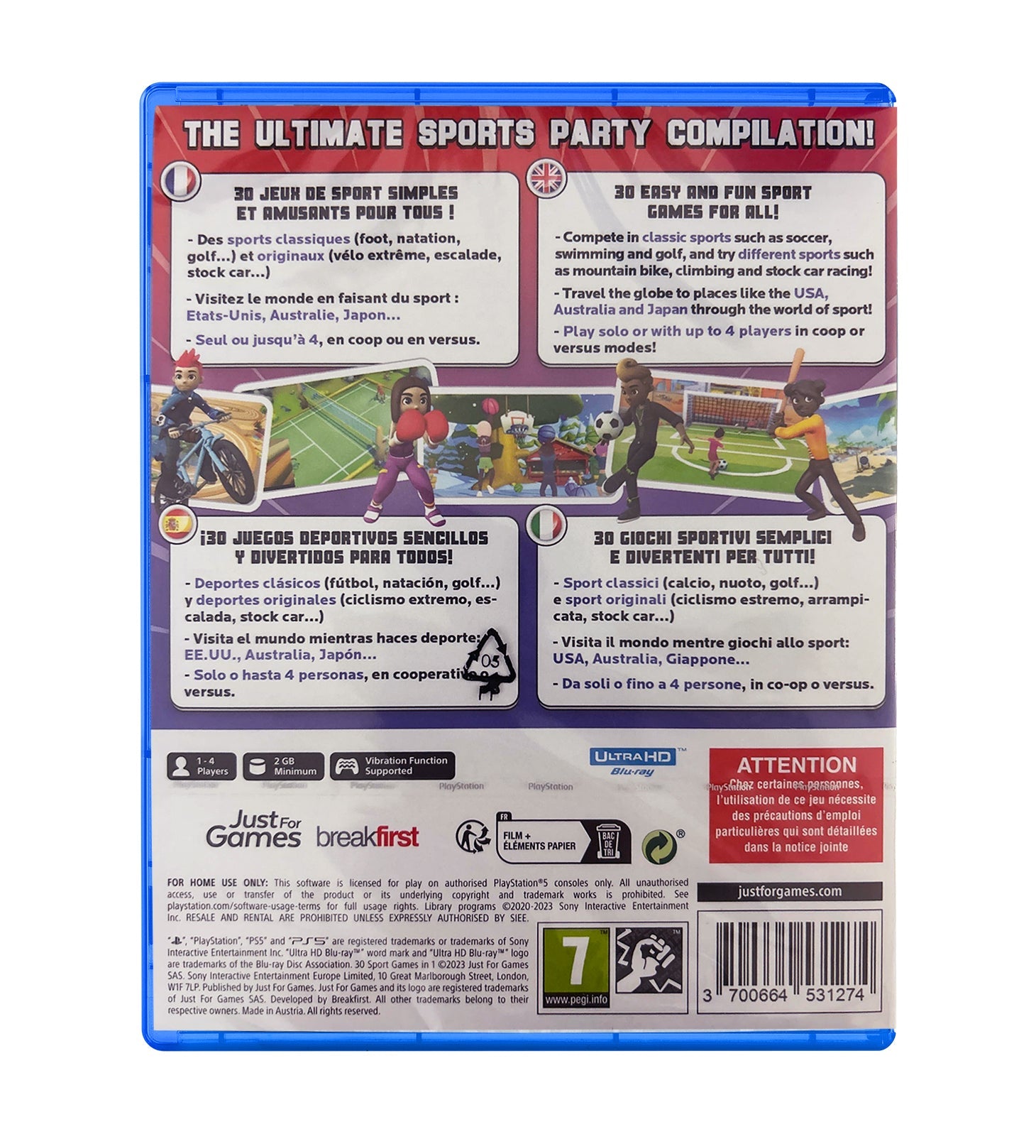 30 Sport Games in 1 PS5 - Jeux Vidéo Physique - Just For Games - Shop Just for Games