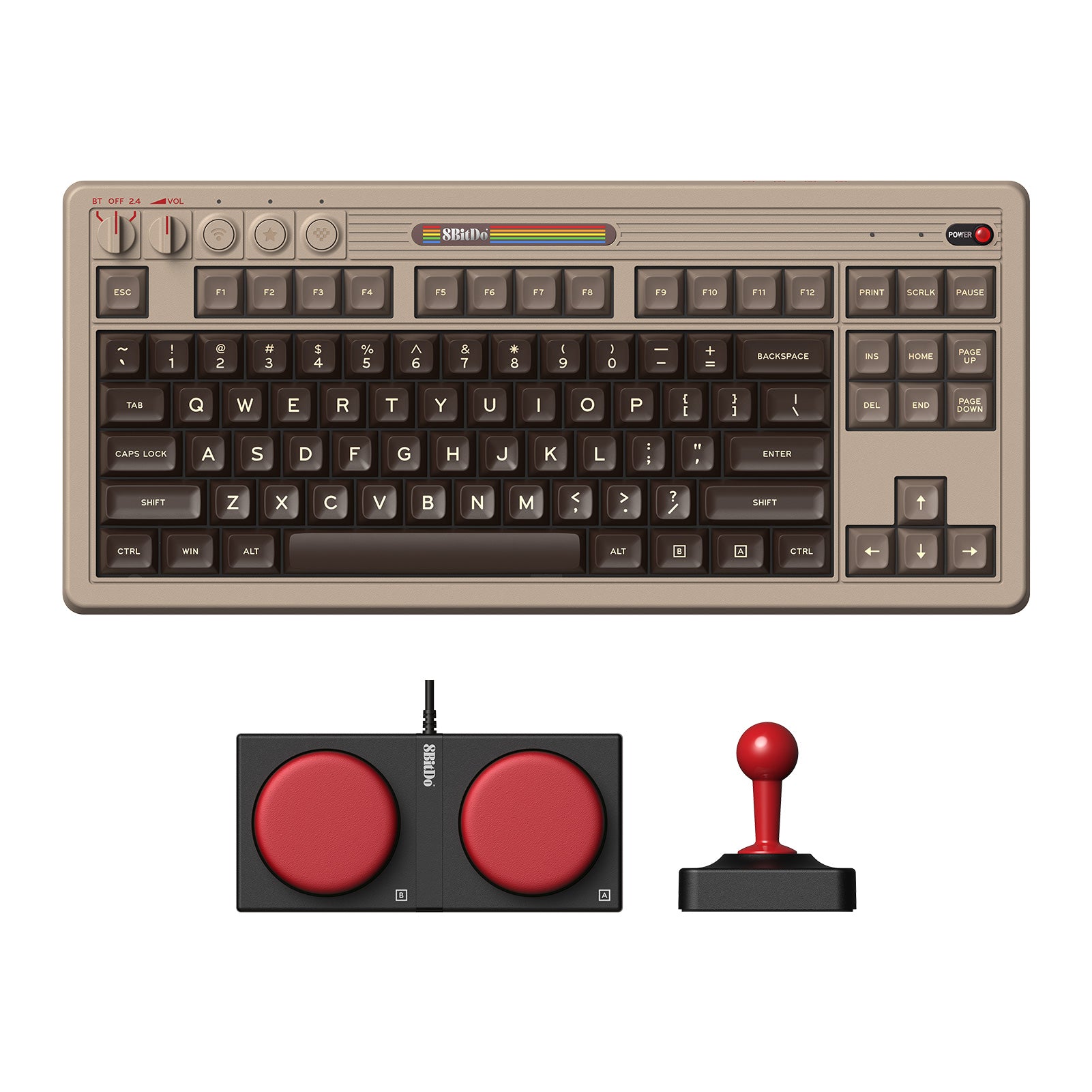 8BitDo Retro Mechanical Keyboard C64 Edition (Clavier Qwerty 87 touches - DISPOSITION ISO / ISO LAYOUT) - Claviers - 8Bitdo - Shop Just for Games