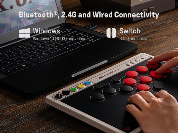 8Bitdo Arcade Controller Bluetooth/2.4G/USB pour Nintendo Switch et Windows - Manettes - 8Bitdo - Shop Just for Games