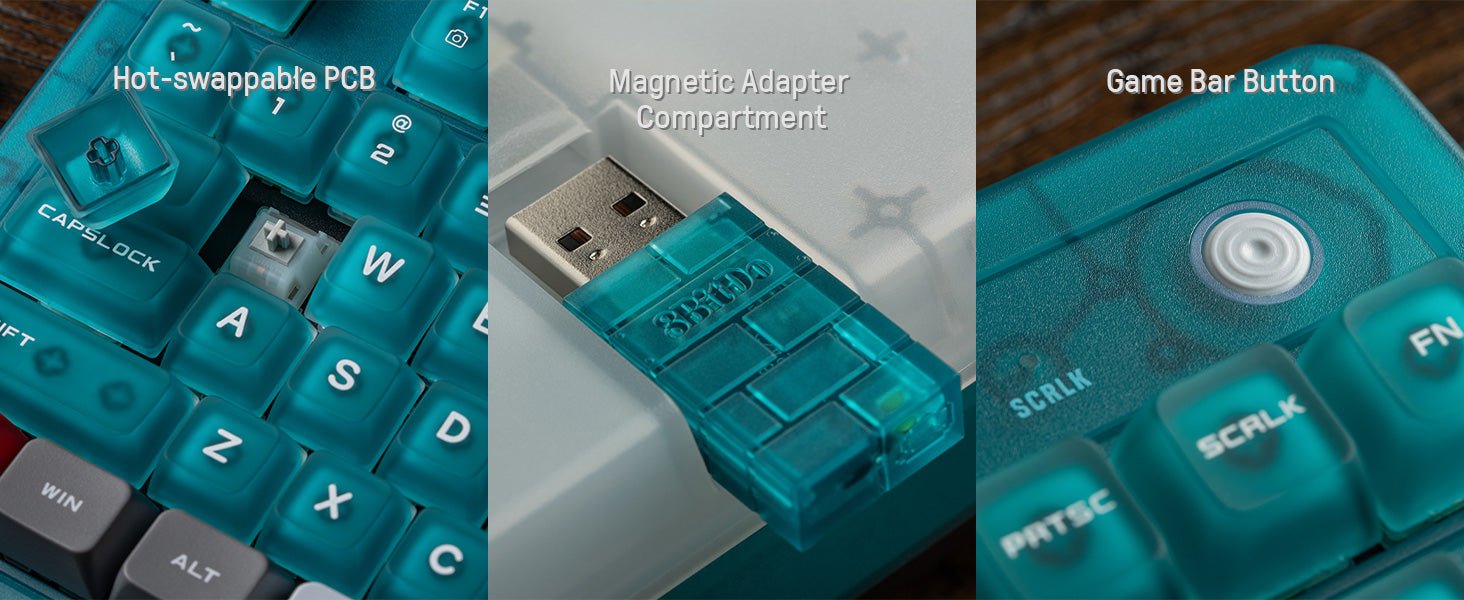 8BitDo Retro Mechanical Keyboard Clear Blue Edition (Clavier Qwerty 87 touches - DISPOSITION ANSI / ANSI LAYOUT) - Manettes - 8Bitdo - Shop Just for Games