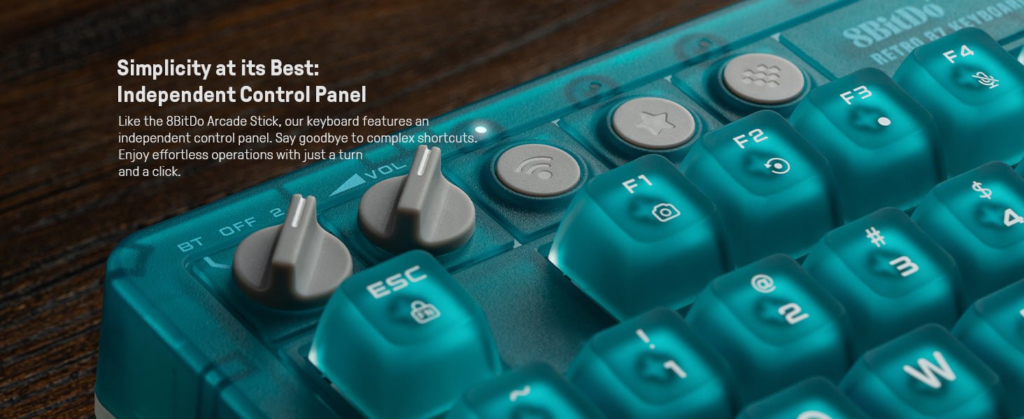 8BitDo Retro Mechanical Keyboard Clear Blue Edition (Clavier Qwerty 87 touches - DISPOSITION ANSI / ANSI LAYOUT) - Manettes - 8Bitdo - Shop Just for Games