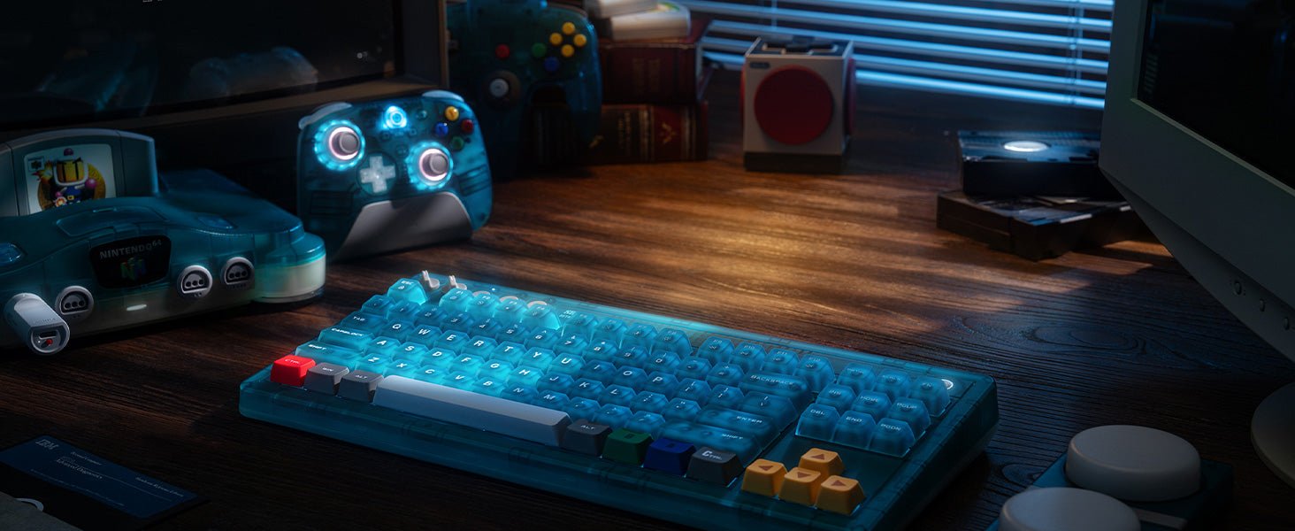 8BitDo Retro Mechanical Keyboard Clear Blue Edition (Clavier Qwerty 87 touches - DISPOSITION ANSI / ANSI LAYOUT) - Manettes - 8Bitdo - Shop Just for Games