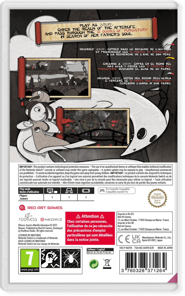 8Doors Arum's Afterlife Adventure Nintendo SWITCH - Jeux Vidéo Physique - Red Art Games - Shop Just for Games