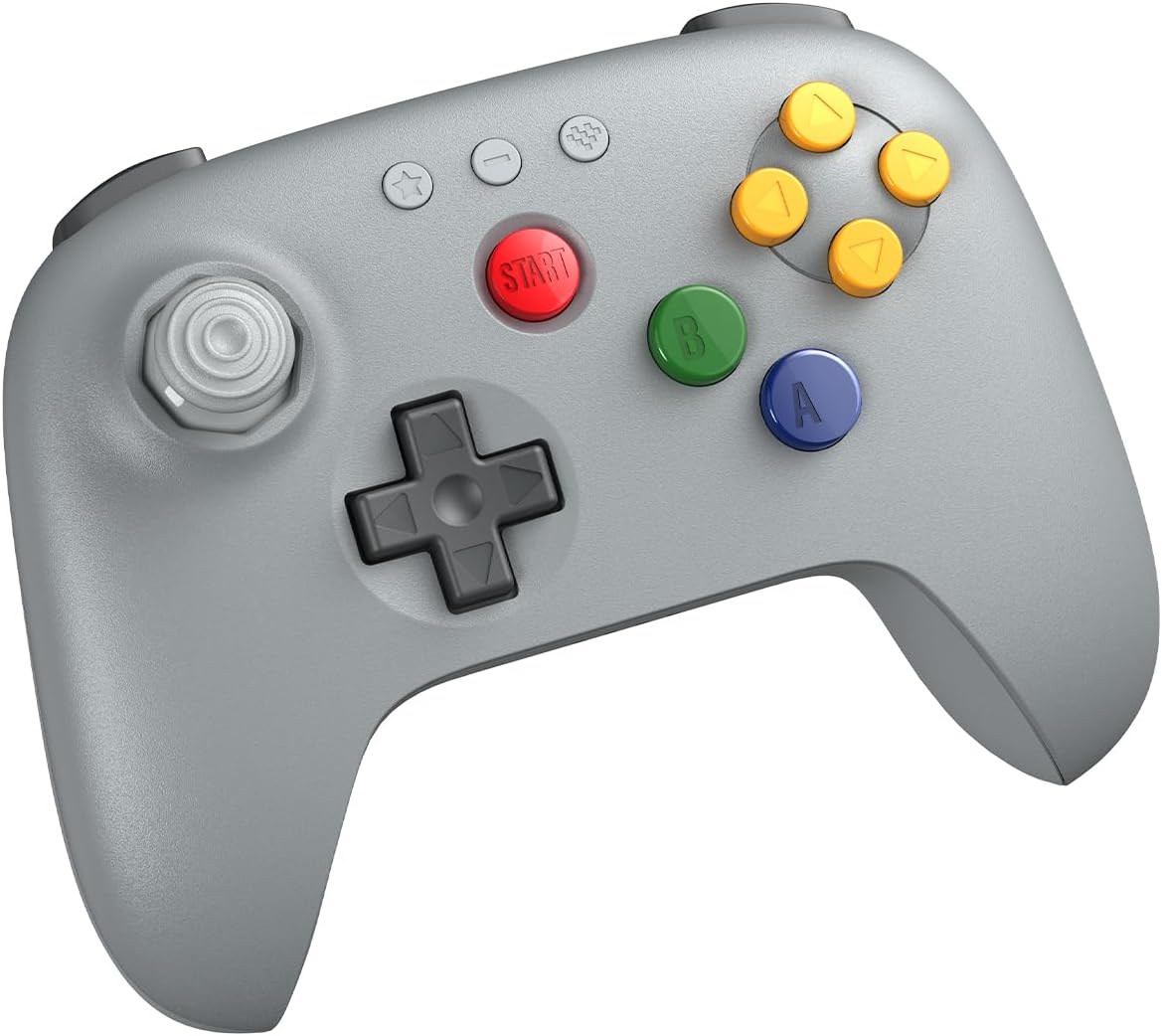 Manette 8BitDo 64 Bluetooth édition grise - Compatible Analogue 3D, Switch 1 et 2, PC, Mobile (Copie)